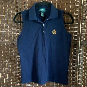 Lauren Ralph Lauren Dark Blue Sleeveless Polo Size M